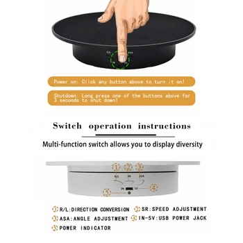 Latest 20cm Display Racks Battery USB Powered 8kg Load Rotating Turntable Display Stand Photography Video Shooting Round Table detail image