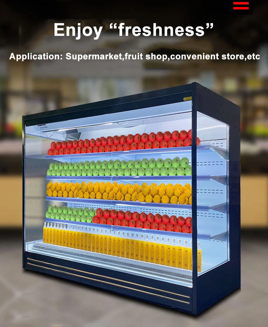 Fruit Chiller Open Display Refrigerator Fridge For Fruits And