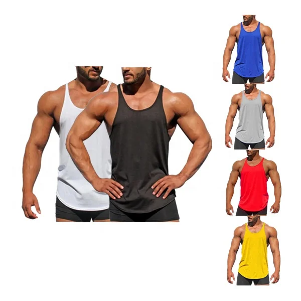 Custom Cotton Gym Vest Fitness Singlet Workout Bodybuilding Men Tank ...