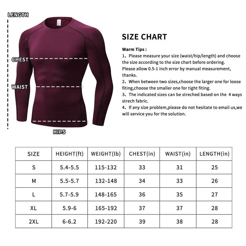 2024 New Custom Men's Compression Shirt Nylon Spandex Male Workout Long-sleeve Shirts High Quality Fitness Compression Shirt
