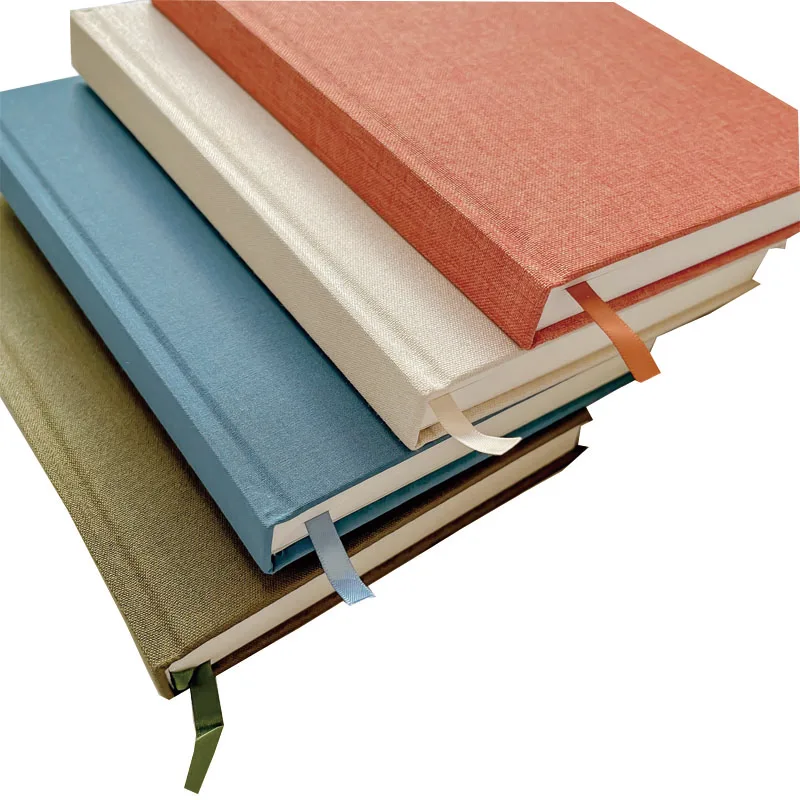 Mass Customization A3 A4 A5 B6 Hot Stamping Debossed logo Linen Notebook Journal Dairy Planner