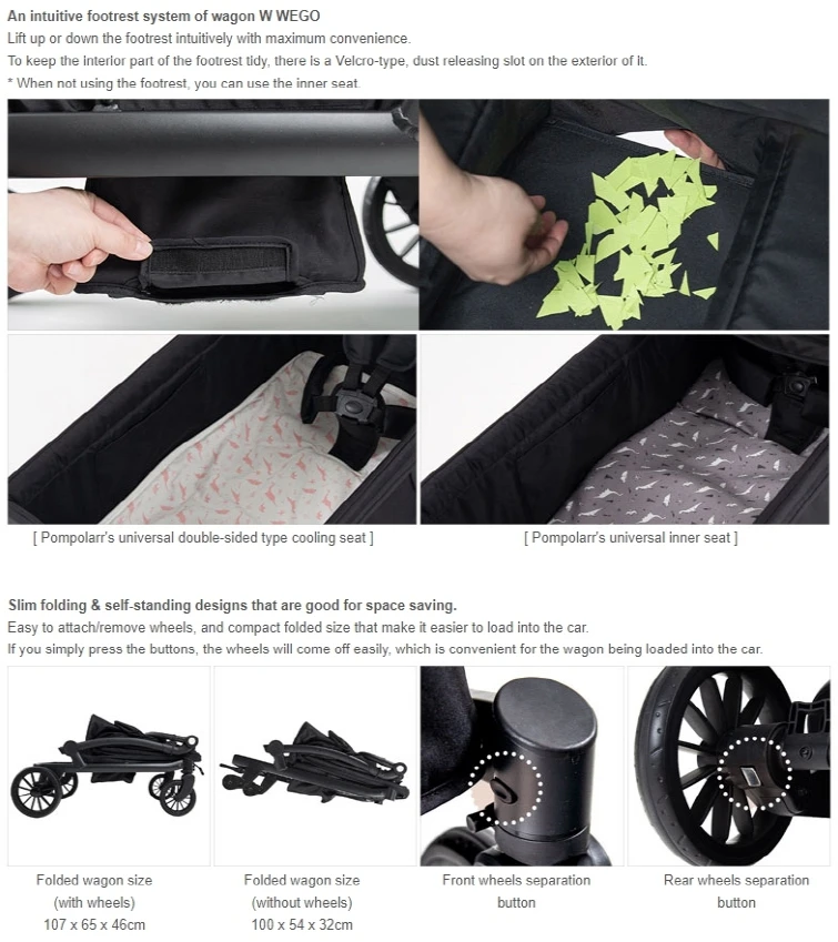 JMINTL3 WEGO STROLLER with diagonal frame structure to enable you smooth driving and length-adjustable