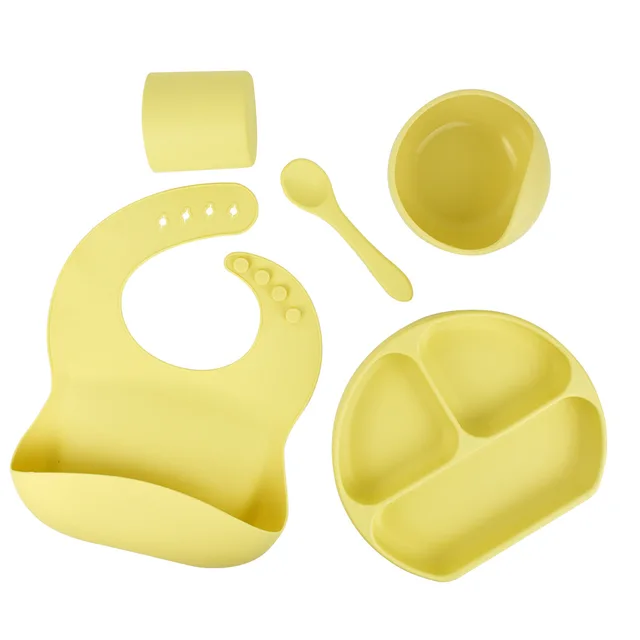 Factory hot sale Different collocation for infant design Baby Tableware Set Silicone Baby Feeding Set