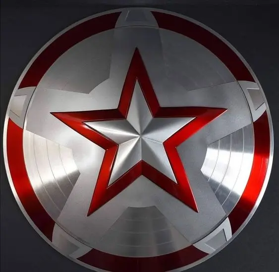 New Silver And Red Modern Captain America Shield In Metal Shield In ...