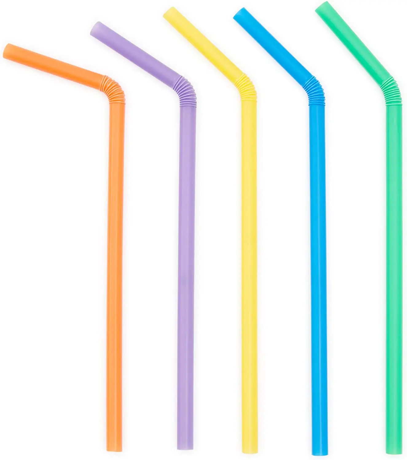 20 Cannucce Riusabili In Plastica Rigida A Forma Ricciolo - Colorate Per Bambini, Feste E Picnic - Foto 8