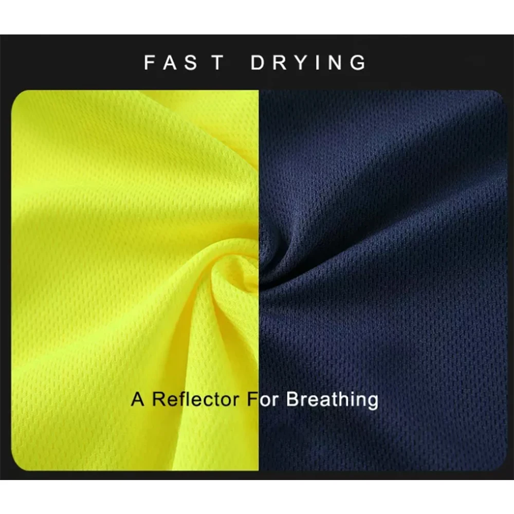 Светоотражающие рабочие мужские безопасные рубашки с короткими рукавами на заказ рабочая рубашка логотипом Hi Vis отражателем 3