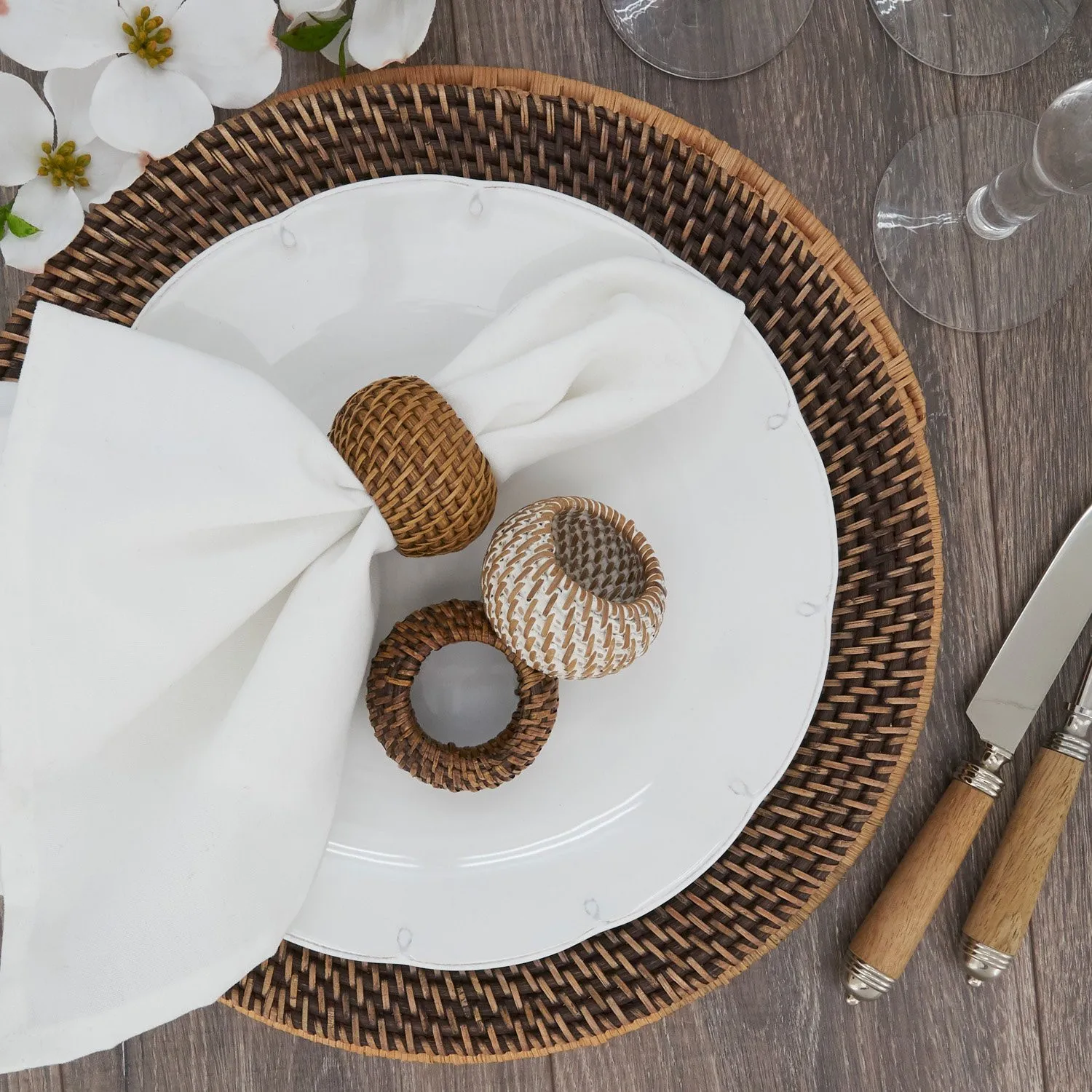 Unique Design For Rattan Ruffle Napkin Rings Handcrafted Rattan Napkin