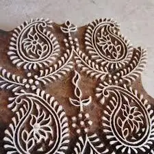 Wooden Printing Hand Block for Poplin Fabric Batik Woven Pattern for Home Decor Pillow Kids' Activewear