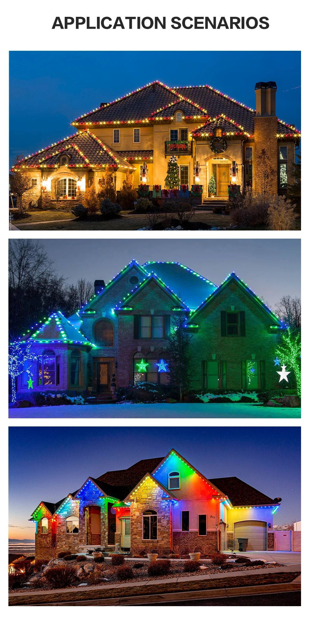 Exterior Wall Outline Decoration Colorful 12v 3535led Point Light ...