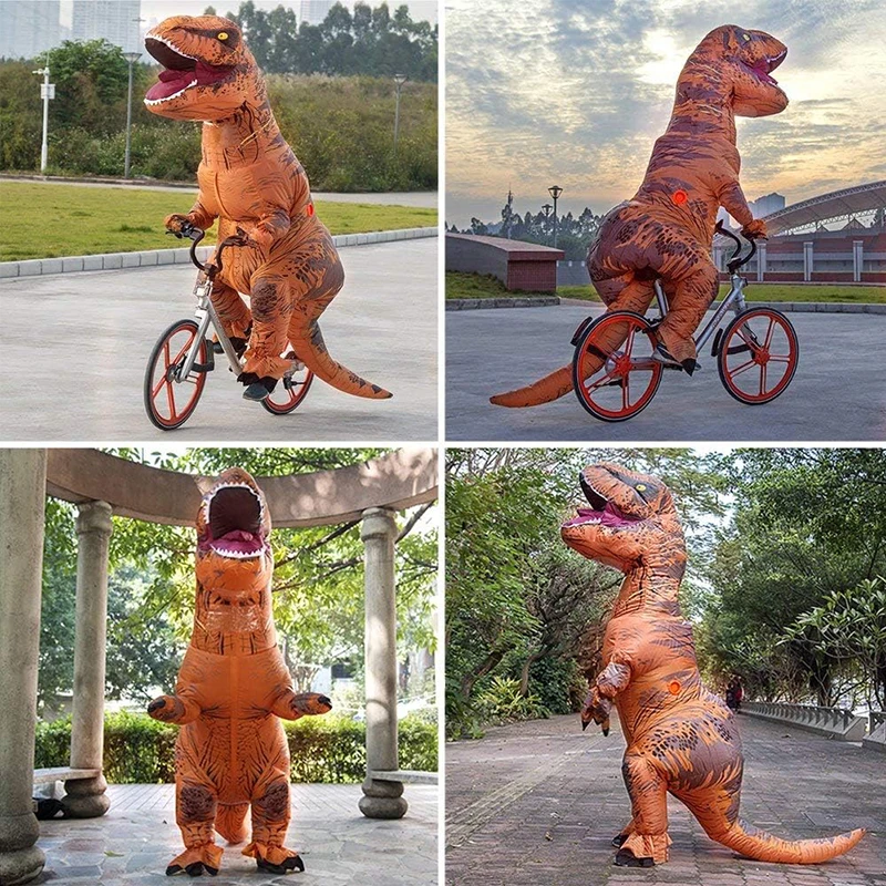 Source Factory Adult T-Rex Dragon Polyester Inflatable Cosplay Dinosaur Mascot Costume for Carnival
