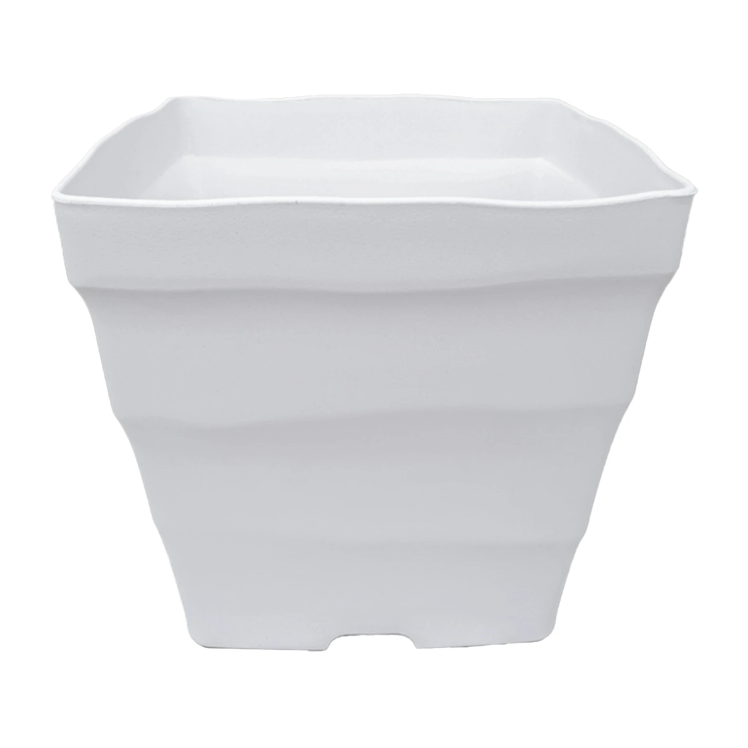 Hot 2023 Wave Square Plastic Flower Pot Hottest Elegant White Plant Pot Cheap Decorative Planter