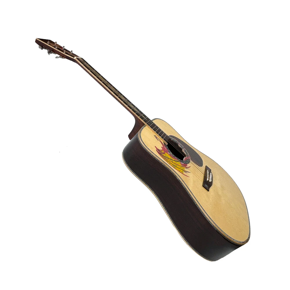 High Quality 41'' Acoustic Guitar with Madagascar Rosewood Spruce Sapele Solid Fingerboard Ebony-Stringed Instrument