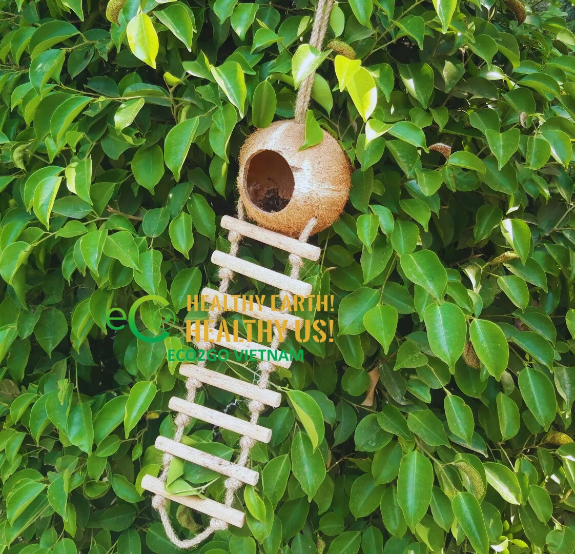 Biodegradable Natural Coconut Bird House / Coconut Shell Bird Nest ...