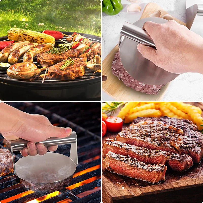 Heavy Duty 304 Stainless Steel Smash Burger Press Hamburger Patty Maker ...