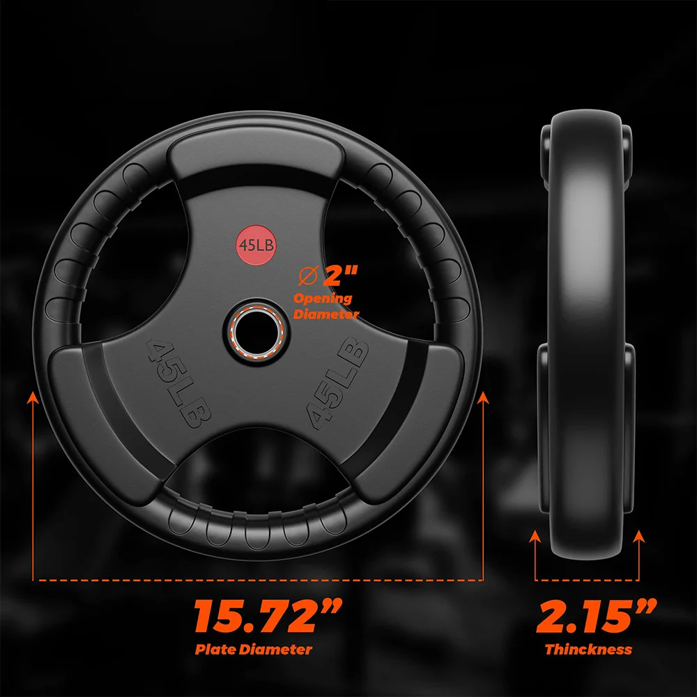 Pre-Cut Stackable Competition Rubber Weight Plates for Garage-Gym Use for product detail 2