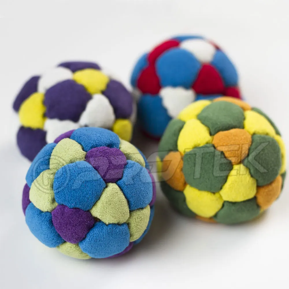 High Quality Sand Filled Synthetic Suede Hacky Sack Multi Panels Custom