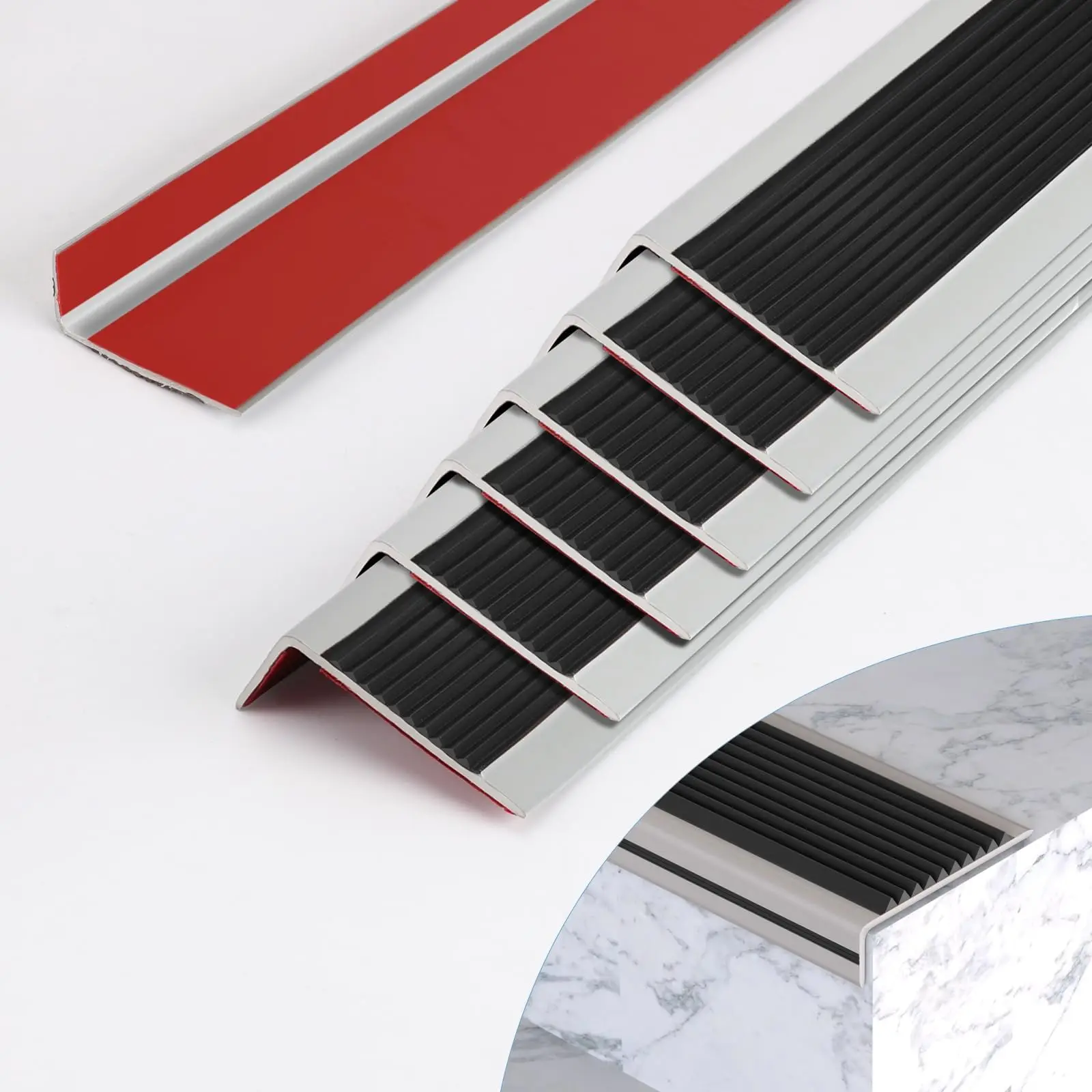 Rubber Stair Nosing Strip Self Adhesive Edge Protector Waterproof Edging Trim Non Slip Exterior