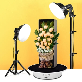 Latest 20cm Display Racks Battery USB Powered 8kg Load Rotating Turntable Display Stand Photography Video Shooting Round Table product image