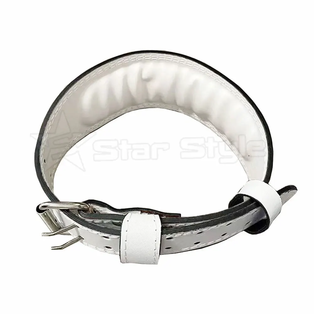 Fitness Body Building Weight Lifting Belt Cowhide Leather Gym Waist