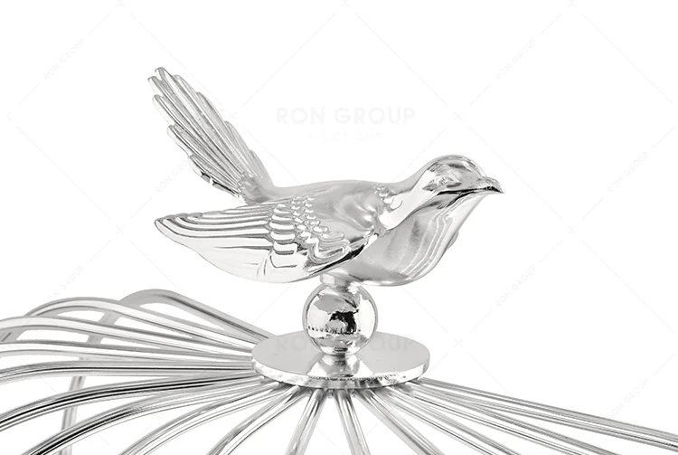 new arrival birdcage metal frame party decoration cake stand wedding dessert snack tray stand high end silver cake stand