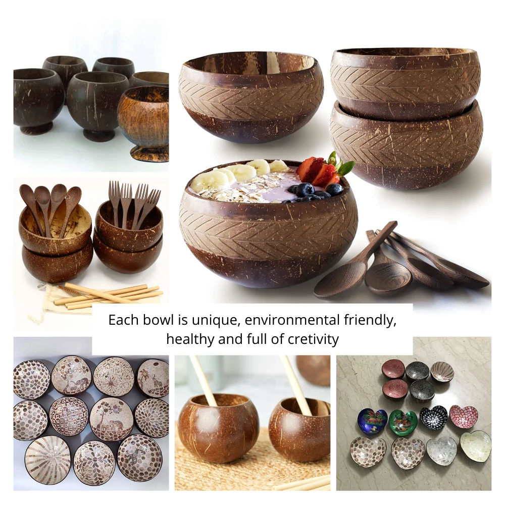 Unique And Natural Coconut Bowls Vietnam Natural Coconut Bowl Set,Eco ...