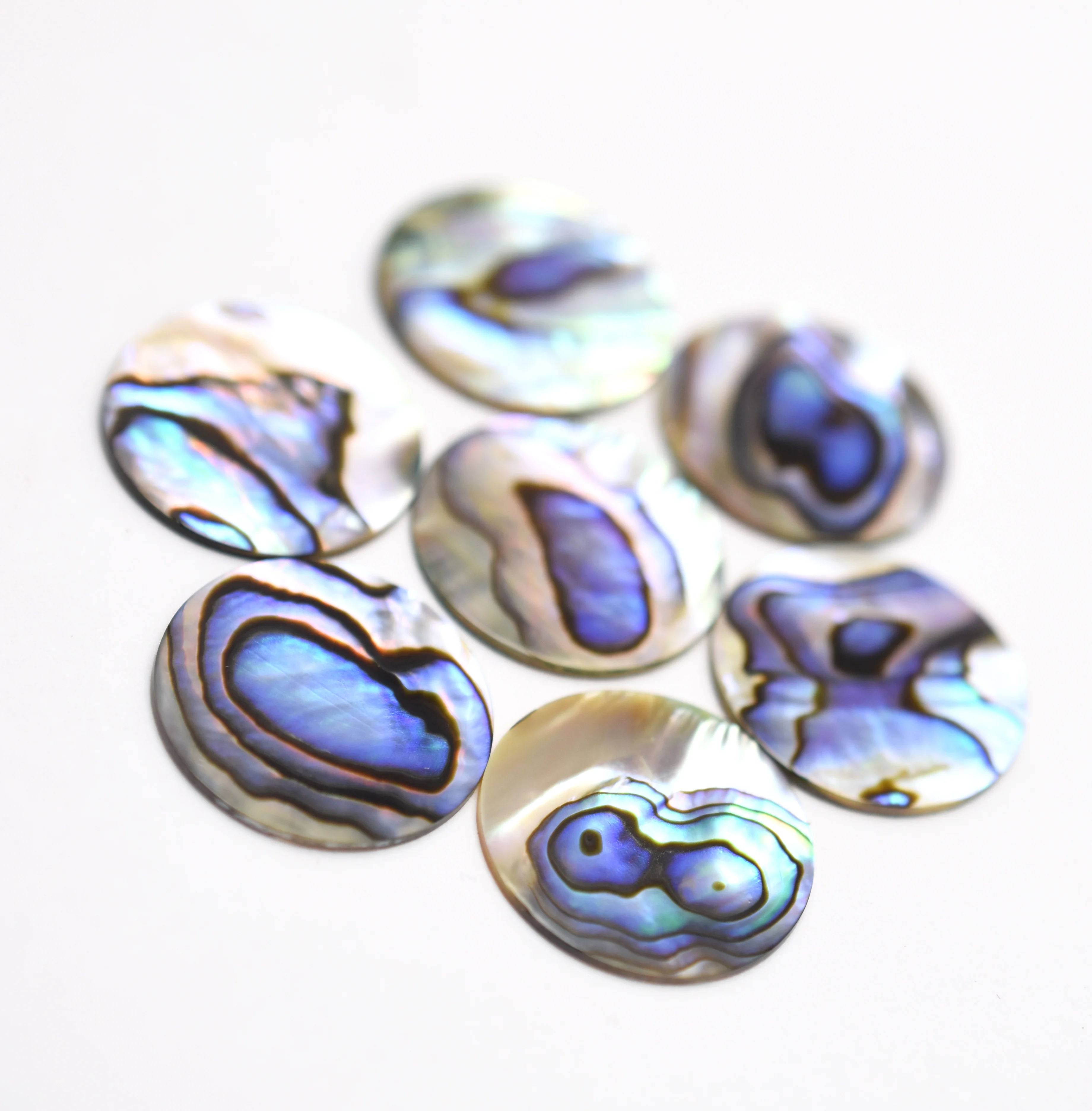 Natural Abalone Shell Flat Discs for DIY Jewelry Round & Square Crystal Crafts for Pear Gemstone Shape