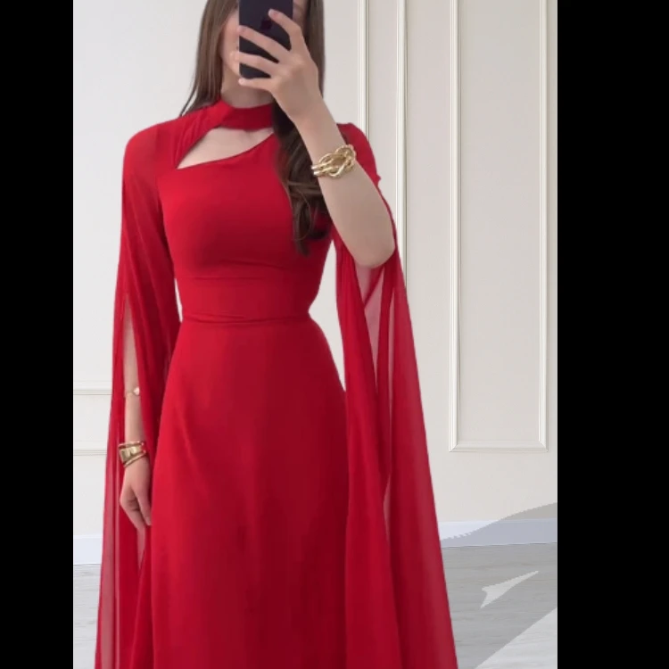 altar'd state bridesmaid dresses Emory Jersey Cape Maxi Dress - Navy