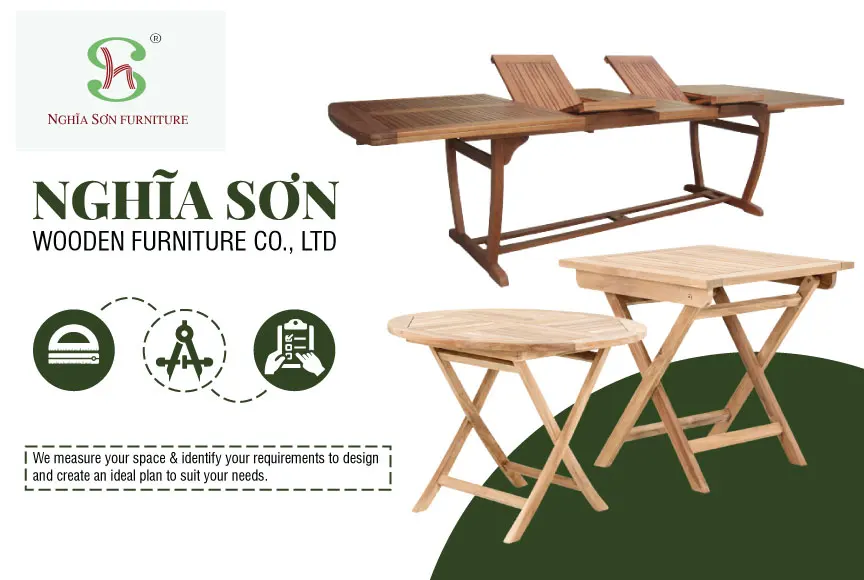 High Quality Acacia Wooden Dining Table Foldable And For Outdoor And Park Use Factory Price From