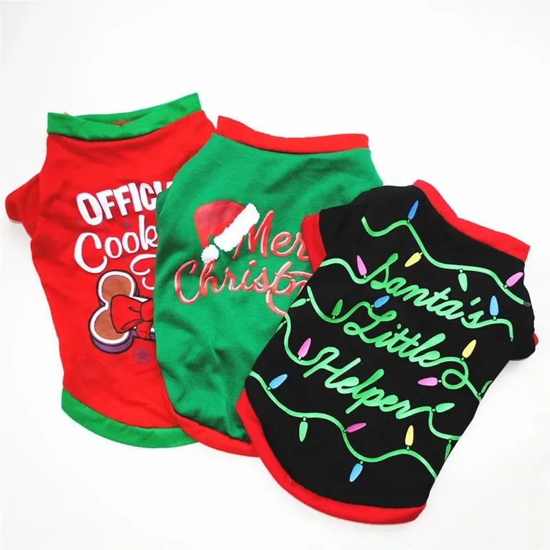 Luxury Christmas Dog Clothes Cotton Christmas Pet Clothes Warm Dog Cat