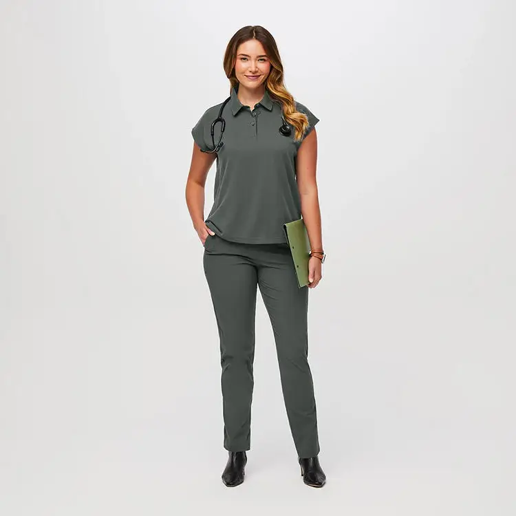 2024 Doctor Women Scrub Set Short Sleeve Fashion Zipper Design Nursing Uniform Sets Medical/Dental/Lab Use