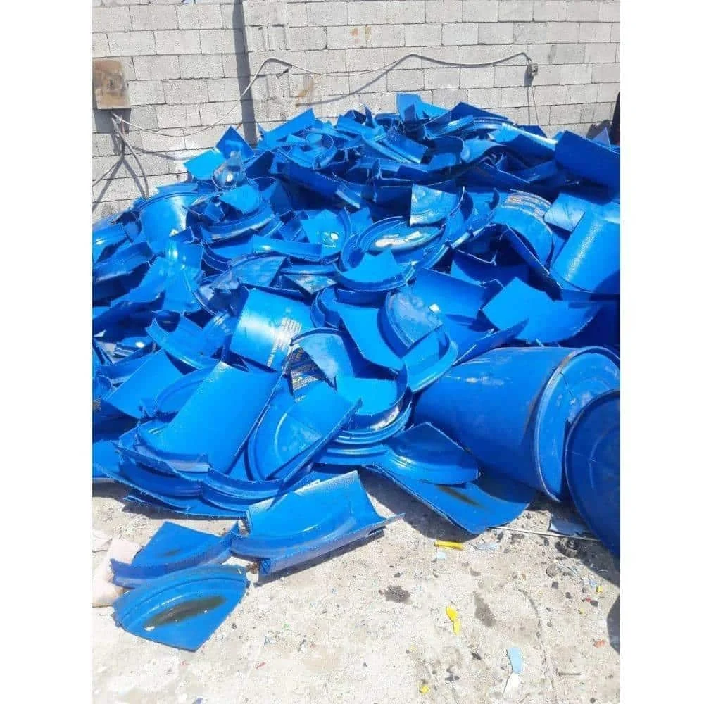 Bulk HDPE Blue Drum Scrap, Clean Washed Regrind,Clear Natural Plastic Ideal for Recycling Industrial Applications, Factory Price