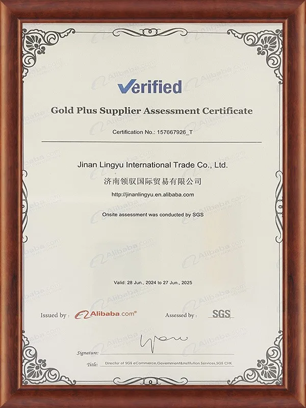 SGS assessed supplier certificate for Jinan Lingyu International Trade Co., Ltd.