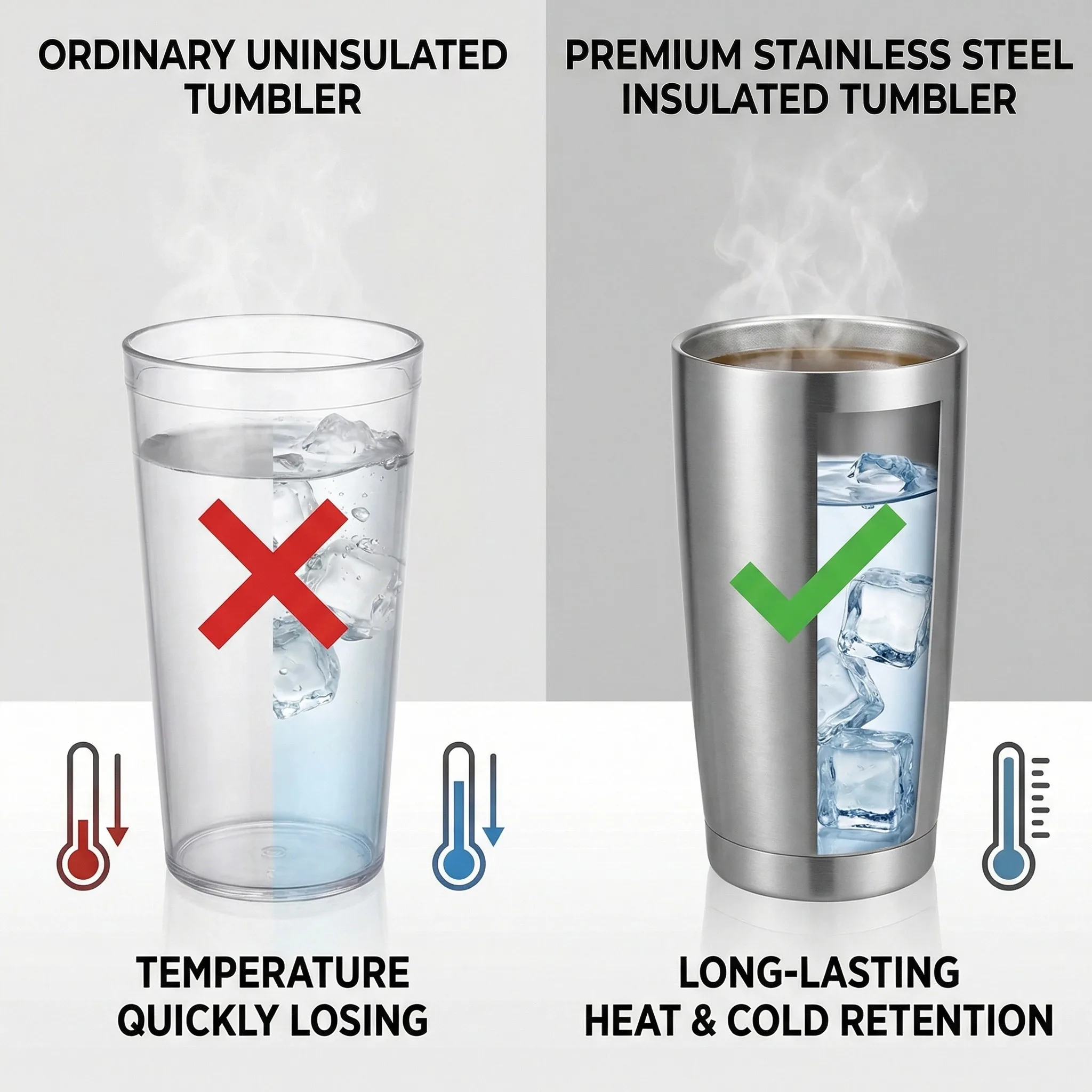 20 oz Stainless Steel Insulated Travel Mug - Double Wall Coffee Tumbler  with Lid & Straw, Eco-Friendly & Leak-Proof