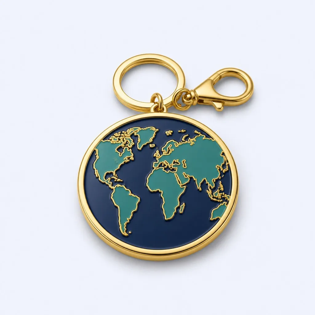 Five baked paint keychain color variants in a 2x2 grid — navy, burgundy, green, amber