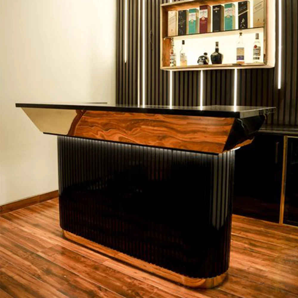 L Shape Bar Counter Contemporary Luxury Design Commercial Use