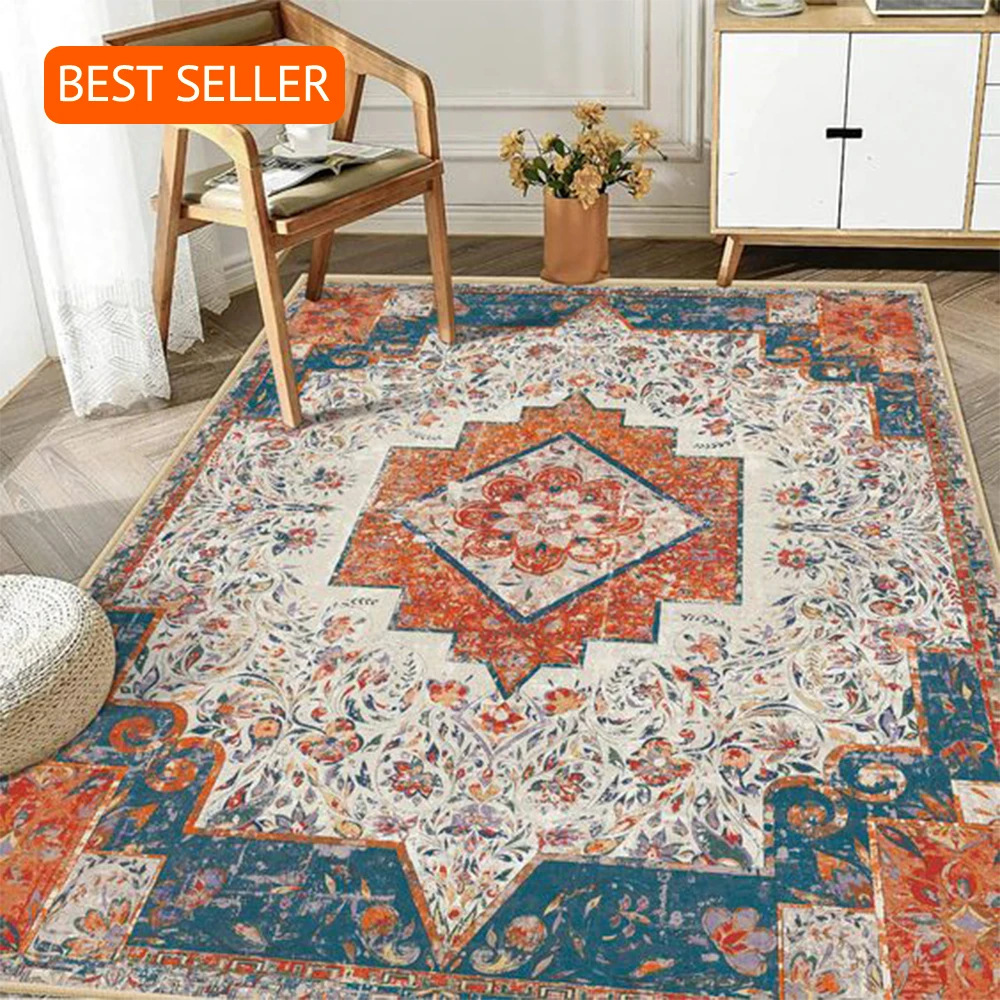 Popular Custom Design Persian Area Round Rugs Classic Pattern Nylon Printed Non Slip Floor Carpet Alfombras for Living Room