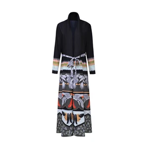 2025 New Femme Abaya High-Quality Elegance Fast Delivered Printed Casual Wear Women's Fashion Abaya Pleated Robe