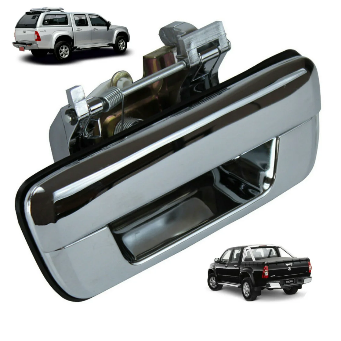 thumbnail interactive-video image 1 of Chrome Tailgate Handle For Isuzu D-Max / Rodeo (2002-2009) – Aftermarket Replacement 1 of 4