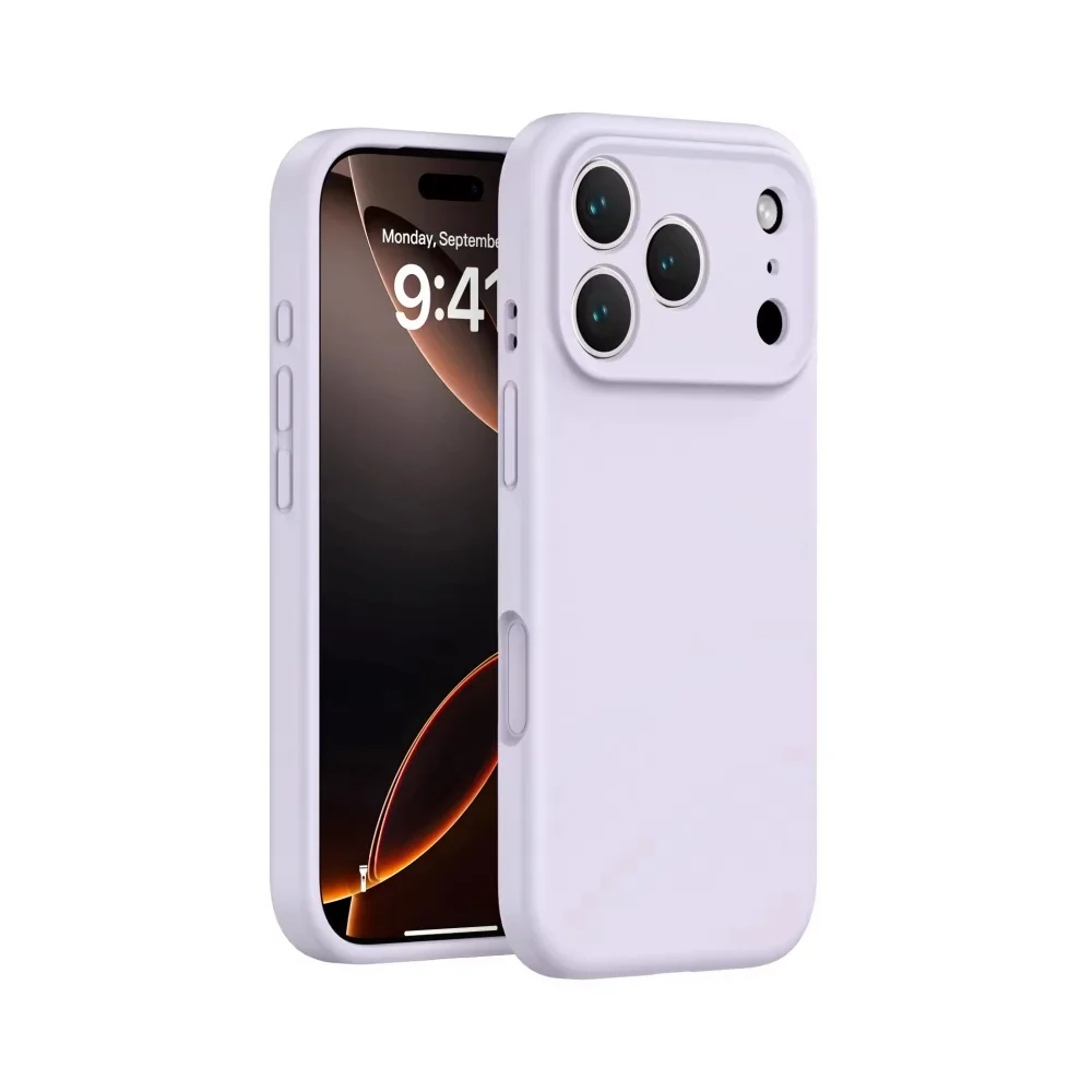 product liquid silicone phone case for iphone 17 16 15 14 13 pro max with plush fiber high quality matte skin feel case laudtec-10