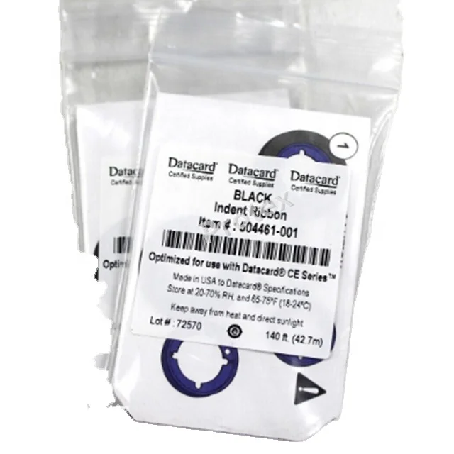 Datacard CE840  CE870 Card Printer with Embosser Black Indent Ribbon Datacard Ribbon 504461-001