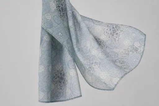 Custom Printed Modal Hijab Paisley Blue view 7
