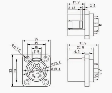 Outdoor IP67 Dual Backup Aviation Plug 7-Pin Male Female Industrial Connector Powercon Female Connector 7 Core Connector