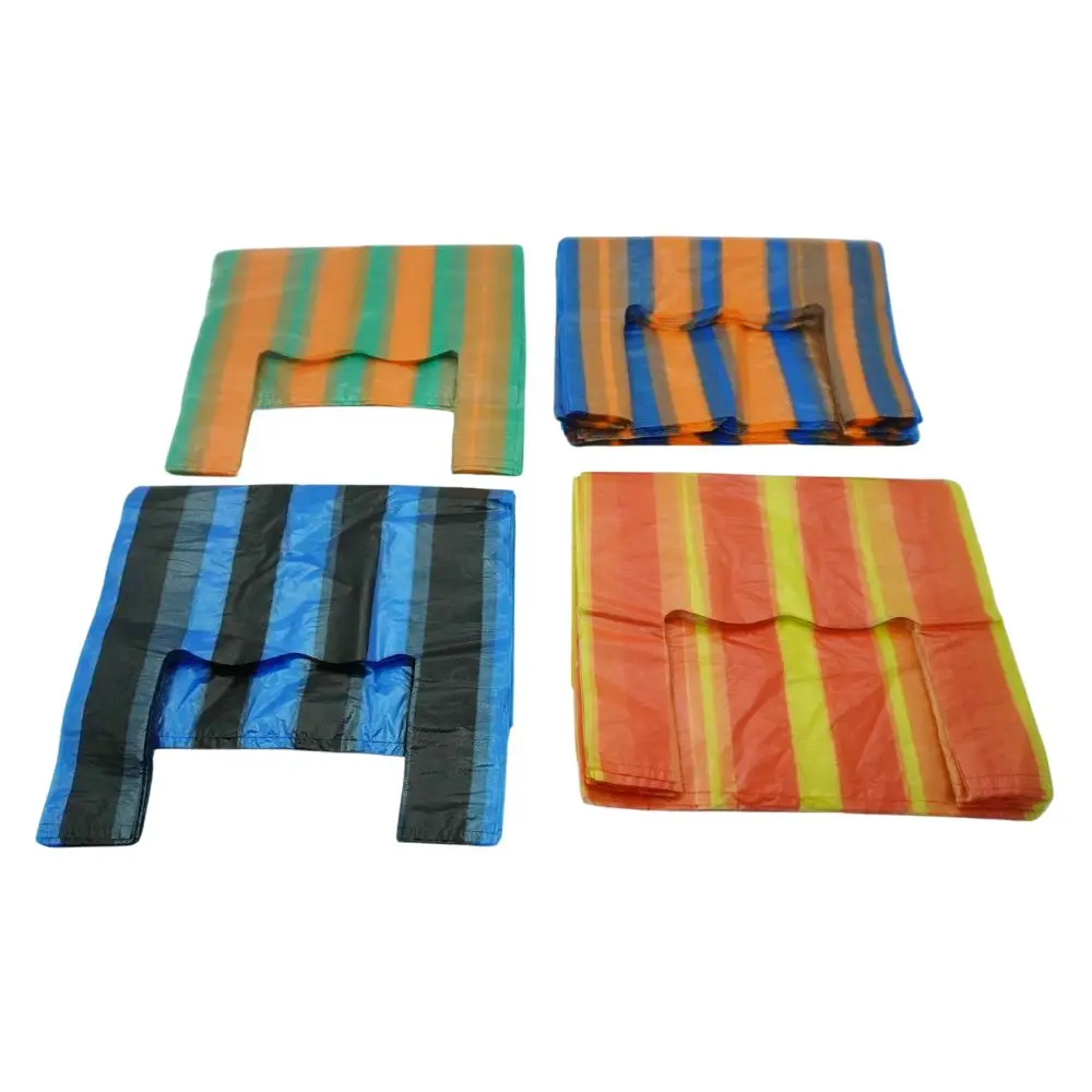 Manufacturer Wholesale Multiuse LDPE HDPE Striped T-shirt Bag Shopping Grocery T-Shirt Bags Plastic Bags With Customized Printed
