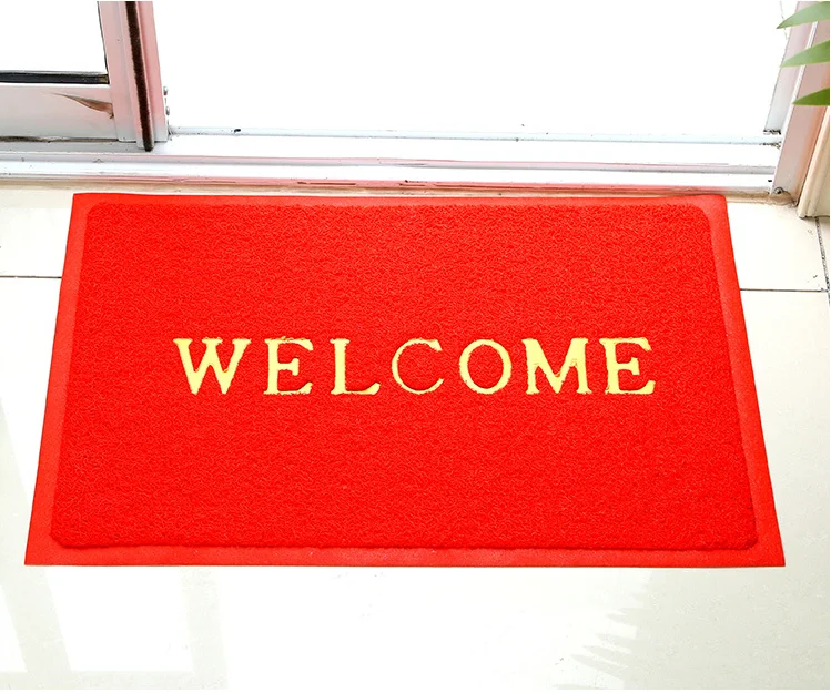 Hot Selling Durable pvc Coir Doormat with Heavy-Duty Welcome door mat Entrance Door Mats hoe Rugs coil carpet