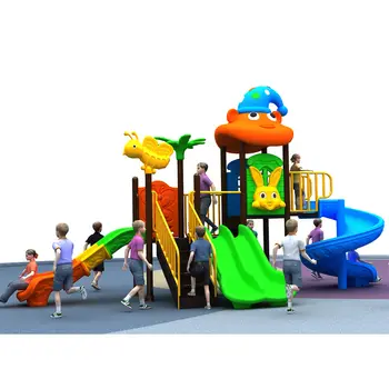 Multi-functional Kids Slides and Swing Children Plastic Outdoor Preschool Playground Outdoor Equipment