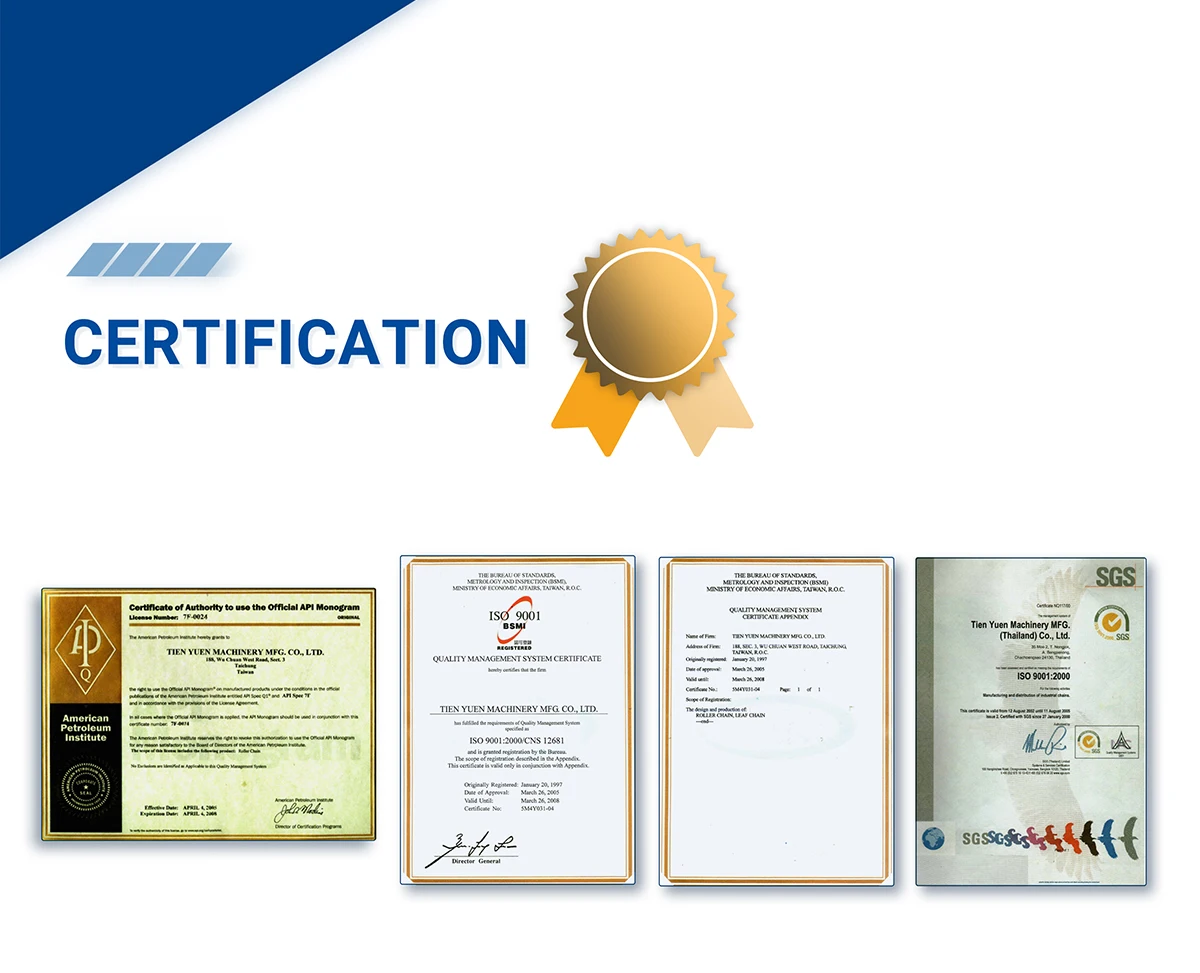 Tyc Stainless Steel Double Pitch Heavy Duty Roller Chain C2060 Std