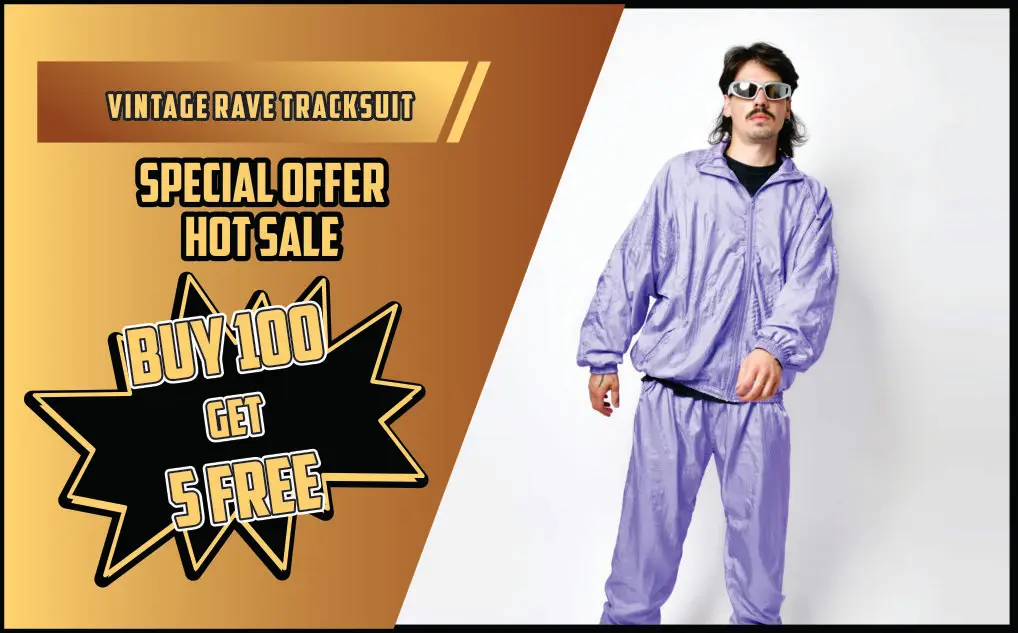 Mens Vintage Rave Purple Tracksuit - 90s Throwback Design