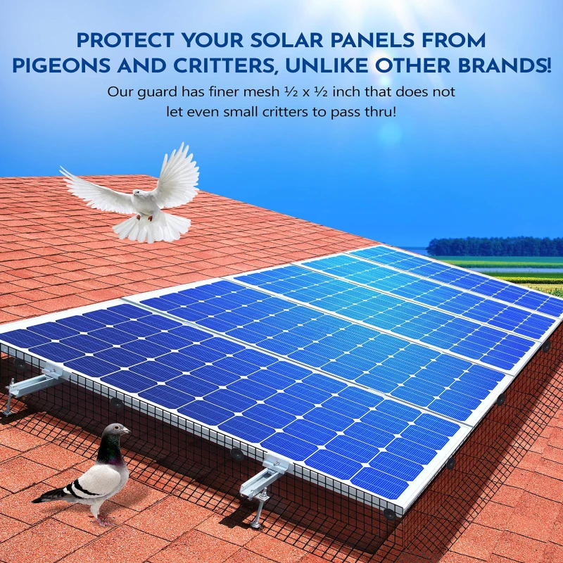 Flybold Solar Panel Bird Guard For Roof Panels Solar Panel Critter Guard Fence Clips For Solar 6926