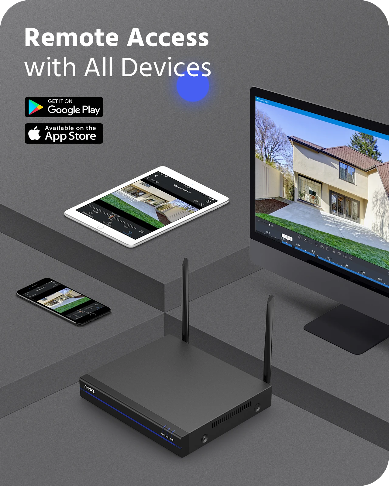 ANNKE 8CH 5MP NVR WiFi Security Camera System AI Detection Night Vision ...