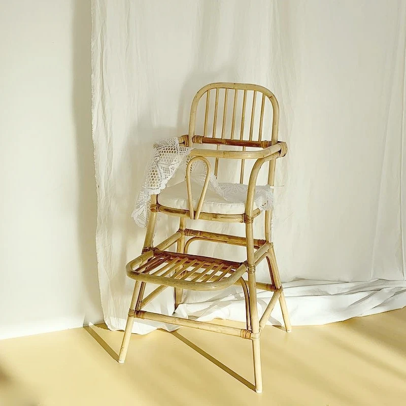 Baby Foldable Gold Baby High Chair Baby Nurture Rattan Feeding